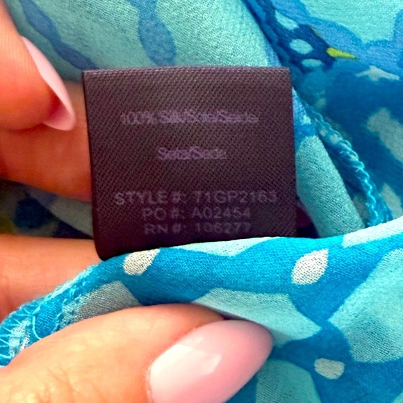 HALE BOB 100% Silk Aqua Blue Sheer Blouse Medium - Picture 8 of 8